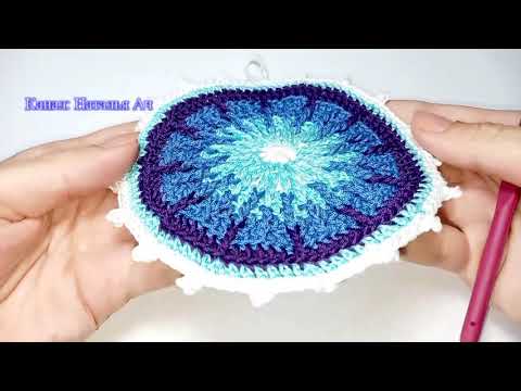 Видео: Потрясающий круг крючком с градиентным переходом цвета - Мастер-класс