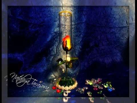 Видео: Мк роза под стеклом от Наталии Тарасовой.