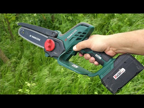 Видео: Это было достигнуто в мастерской Parkside. Маленькая бензопила 20В PGHSA 20Li A1. ЭКСТРЕМАЛЬНЫЙ ТЕСТ