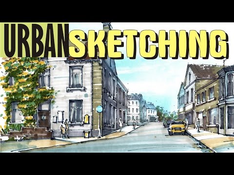 Видео: Городской Скетчинг Маркерами / Urban Sketching with Markers