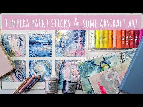 Видео: Сеанс абстрактного искусства в смешанной технике: темперные краски, краски Flashe