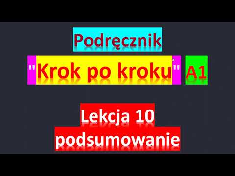 Видео: Krok po kroku A1. Урок 10, часть 3. Język polski.