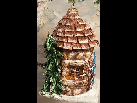 Видео: Ватная игрушка домик-фонарик. Часть1.