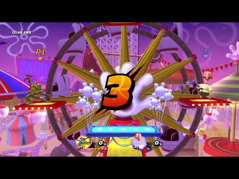 Видео: Nickelodeon All Star Brawl часть 1 (Прохождение за Микеланджело)