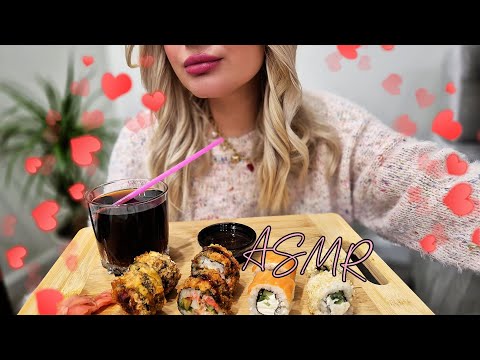 Видео: ASMR eating sushi / АСМР итинг роллов 🍣🍤🥢