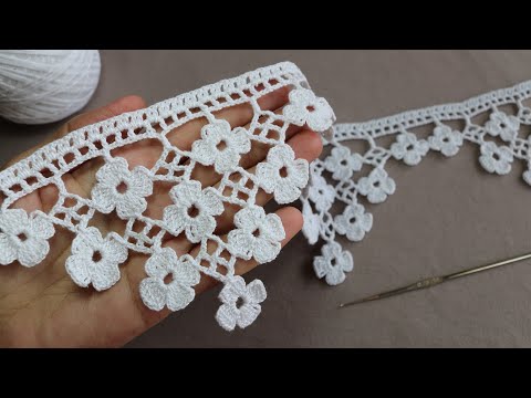 Видео: Very Easy Crochet Border Flower Ribbon Crochet Tape Lace pattern КРУЖЕВО КРЮЧКОМ простое ВЯЗАНИЕ