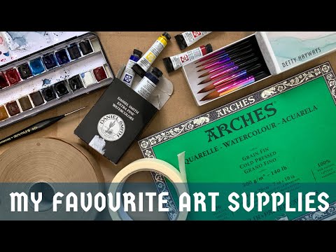 Видео: Мои любимые принадлежности для акварели + мой процесс подготовки
