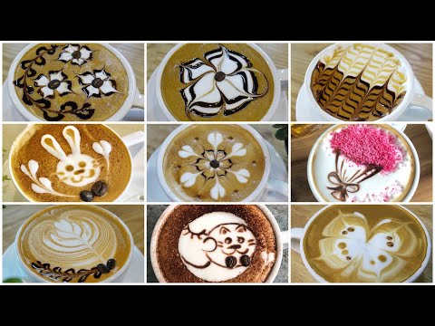 Видео: Дизайн 9 различных латте-артов #2