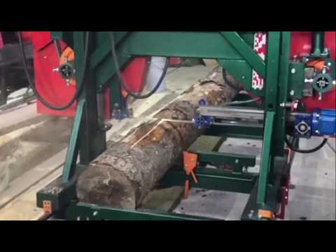 Видео: Ленточная пилорама TWE-6500 (МГ6500, mg 6500) с двухсторонним пилением с победитовой пилой