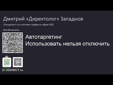 Видео: Автотаргетинг Яндекс Директ Дмитрий Западнов