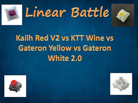 Видео: Gateron Yellow против Gateron White против Kailh Red против KTT Wine Линейная битва