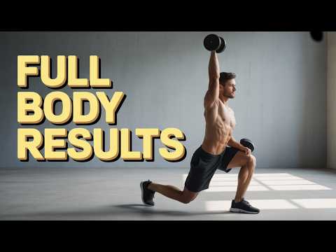 Видео: 40 секунд работы / 20 секунд отдыха | Тренировка с гантелями на всё тело (Тихая)