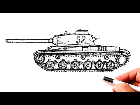Видео: Как нарисовать Танк КВ-85 (Объект 239)