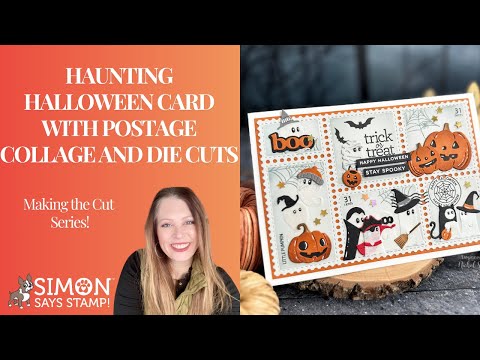 Видео: Жутковатая открытка на Хэллоуин с почтовым коллажем и вырубками