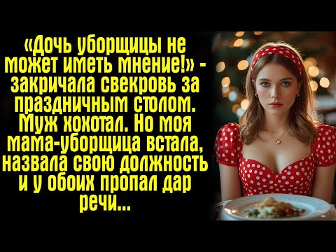 Видео: «Дочь уборщицы не может иметь мнение!» — закричала свекровь за праздничным столом. Муж хохотал. Но..