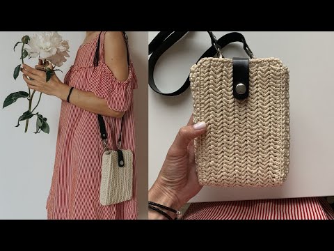 Видео: Маленькая сумка крючком из ОДНОГО мотка шнура.  @shoddikate