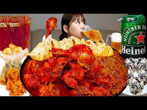 Видео: Sub)Real Mukbang- Тушеная острая курица 🍗 Лапша 🍜 Разливное пиво 🍺 КОРЕЙСКАЯ КУХНЯ ASMR