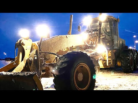 Видео: Уборка снега. Автогрейдер SDLG 9190