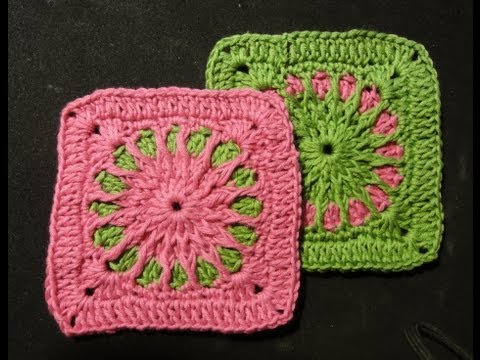 Видео: Квадрат с выпуклыми столбиками Вязание крючком CROCHET square