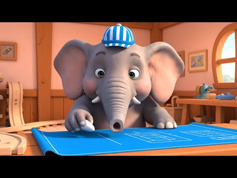 Видео: Слон инженер рисует железнодорожные пути