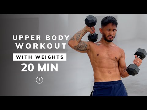 Видео: 20-минутная тренировка с гантелями для верхней части тела стоя — с отягощениями дома — без повтор...