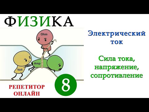 Видео: Физика 8 класс - Электрический ток - Урок 1 - Сила тока, напряжение, сопротивление