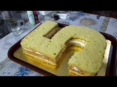 Видео: Торт на юбилей 50 лет! ( Цифры)