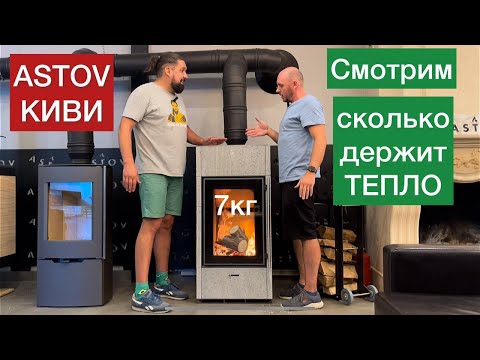 Видео: Печь ASTOV КИВИ. Как греет? Сколько остывает? Современный камин в финском камне