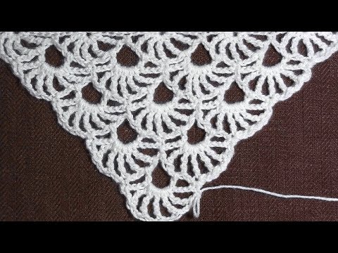 Видео: Узор для шали крючком. Вязать просто