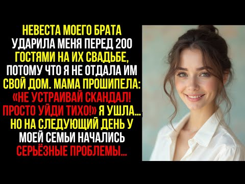 Видео: НЕВЕСТА моего БРАТА ударила меня перед 200 ГОСТЯМИ на их СВАДЬБЕ, потому что я не отдала им...