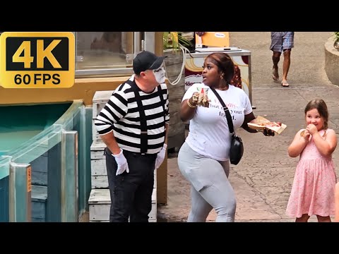 Видео: Знаменитый мим SeaWorld Orlando Том заставляет всех смеяться! 😂🤣 #tomthemime #seaworldmime