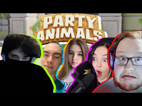 Видео: РОСТИК, ХЕЛИН, СКИЛЗОР, БАЙОВЛ, ГАЕЧКА, ЛИЗА, КТОМ Party Animals #uglyfacekid #аглифейскид