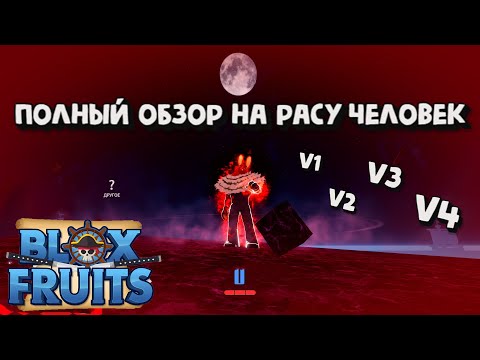 Видео: Обзор на расу Человек V1 V2 V3 V4 Блокс Фрукт Роблокс