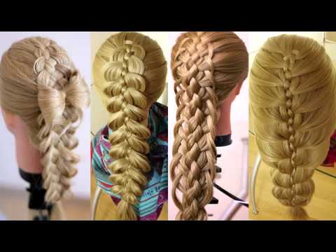 Видео: Пятипрядная коса от ПРОСТОГО к сложному  Четыре варианта причёски Причёска на последний звонок