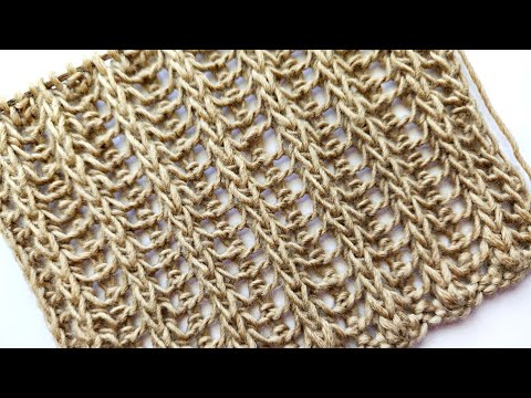 Видео: Красивый узор с выраженными вертикалями и мелким ажуром 