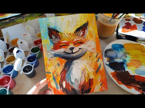 Видео: ЛИСИЧКА 🦊 гуашь, кисти