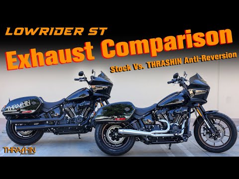 Видео: Сравнение выхлопных систем Harley-Davidson Lowrider ST — Thrashin Exhaust