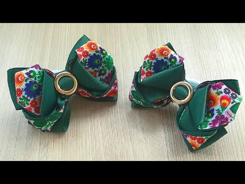 Видео: Яркие бантики из ленты 25 мм. МК Анна Терехова