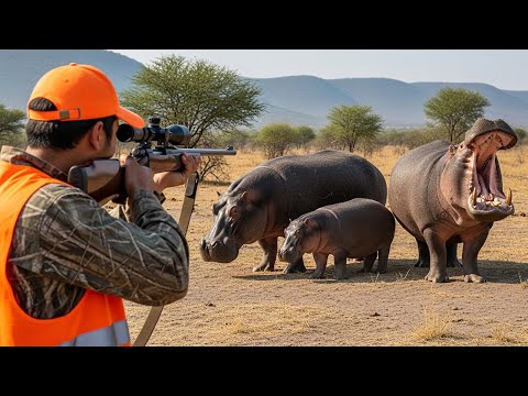 Видео: Невероятная встреча на охоте на бегемота — самый напряжённый момент, когда-либо снятый | Охота на...