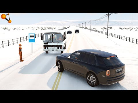 Видео: РОЛС РОЙС НА ЛЕТНЕЙ РЕЗИНЕ! ДОРОГАЯ АВАРИЯ В ГОЛОЛЕД | BeamNG.drive