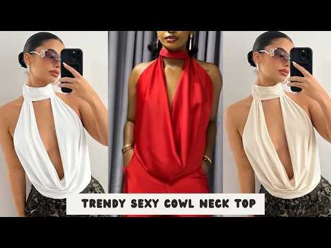 Видео: Как сшить этот модный топ с воротником-хомут | Глубокий вырез | С открытой спиной #cowlnecktop #h...