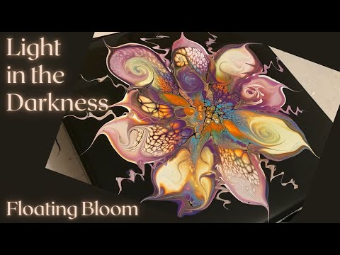 Видео: #220 Плавающий цветок Свет во тьме |  Акриловая заливка |  Аннотация |  Жидкая живопись