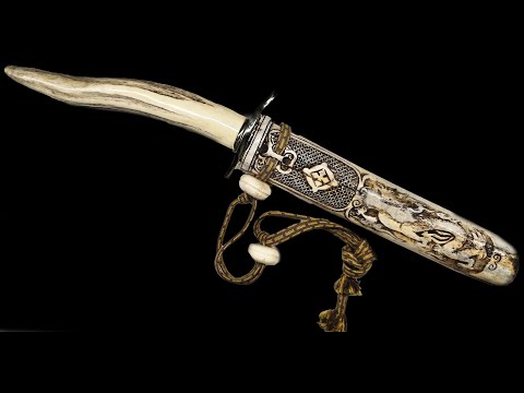 Видео: Японский коллекционный нож выполненный из клинка 500 ти летнего вакидзаси с хоримоно