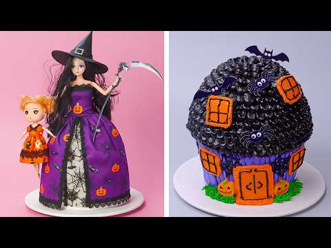Видео: 🧡 Веселые и креативные идеи для тортов на Хэллоуин 🕸🐈 ⬛ Челлендж с шоколадным соусом в фонтане 🧡