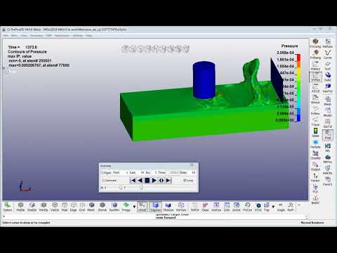 Видео: Моделирование воздействия волн на цилиндр в LS DYNA  Метод ALE  Неполное видео