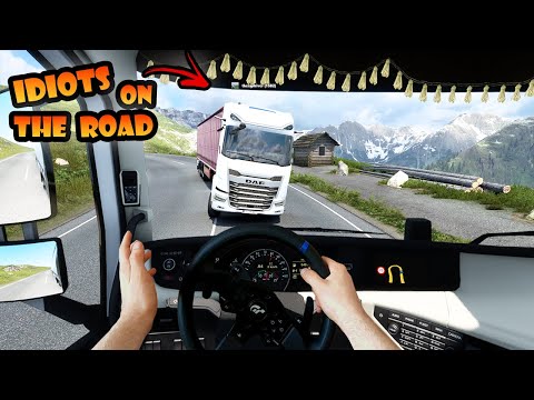 Видео: ИДИОТЫ на дороге #90 — ХАОС на альпийской дороге | Смешные моменты — ETS2 Multiplayer Real Hands