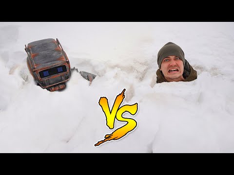 Видео: Робот против Виа! Кто последний выберется из сугроба - получит 1000$