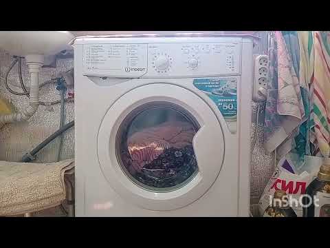 Видео: стирка на indesit 4 kg A CJass IWUB4085 Хлопок бережная 40
