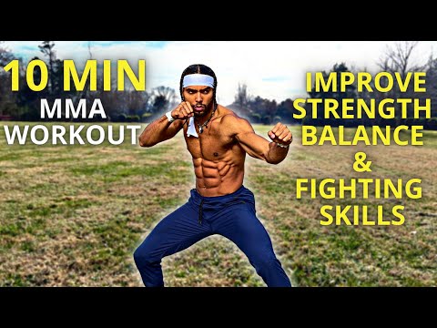 Видео: 10-минутная тренировка по смешанным единоборствам | Развитие силы, равновесия и боевых навыков (с...