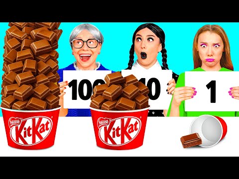 Видео: 100 Слоев Еды Челлендж | Битвы с Едой от Crazy DO